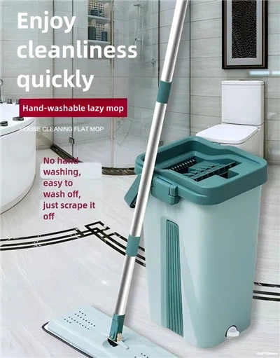 360 bez roku mazgāšanas mop ar kausu